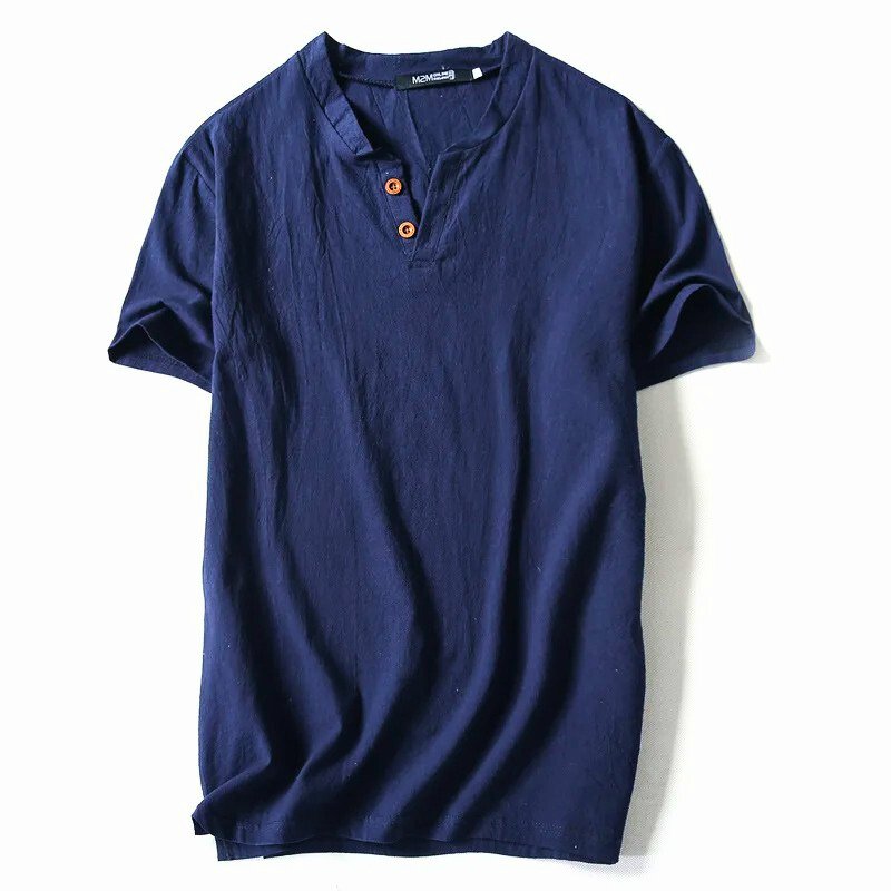 Versatile men's V-neck t-shirt, a wardrobe essential for casual wear. Soft, breathable, short sleeve for comfort.