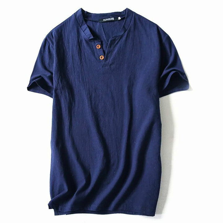 Versatile men's V-neck t-shirt, a wardrobe essential for casual wear. Soft, breathable, short sleeve for comfort.
