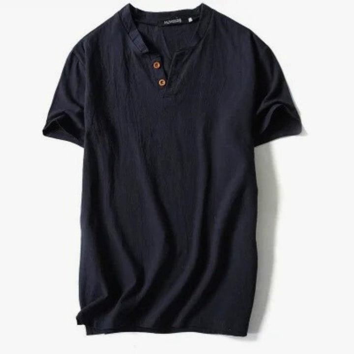 Comfortable men's V-neck t-shirt with short sleeves for everyday style. Soft, breathable casual wear essential.