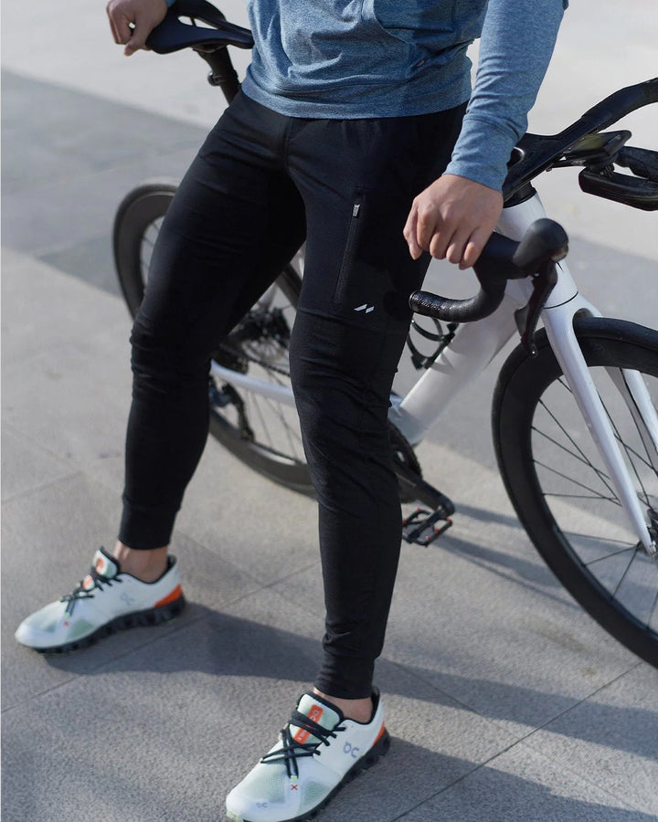 Men's Valencia activewear stretch pants, tapered for a contemporary fit.