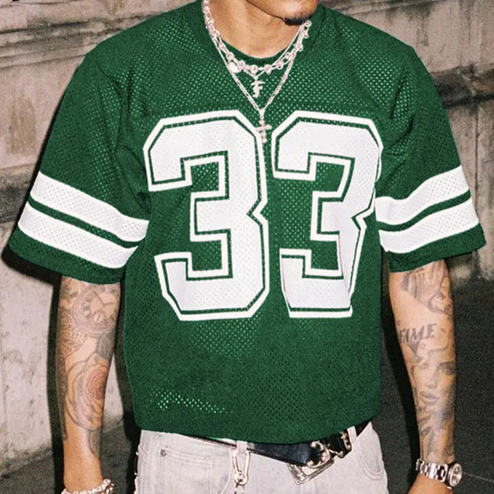 Men's Valenza mesh football jersey for streetwear fashion. Relaxed fit, breathable design, perfect for casual style.