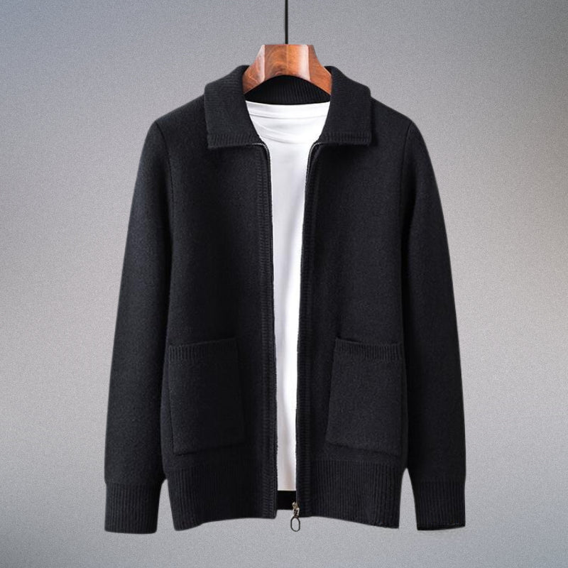 Warm Valero men's cardigan for fall & winter. Comfortable knit sweater with effortless style, a versatile fashion layer.