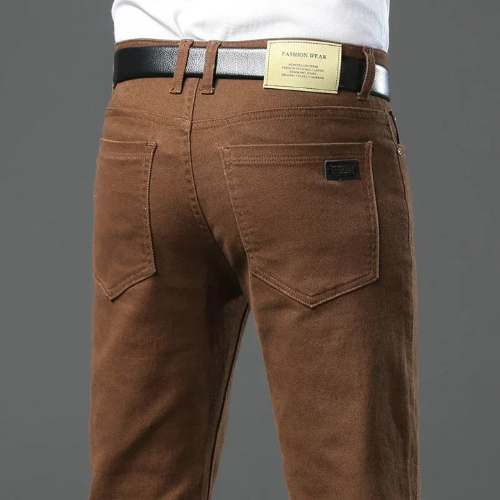 Coffee colored Vance men's regular fit straight leg pants. Versatile, comfortable, perfect for casual wear.