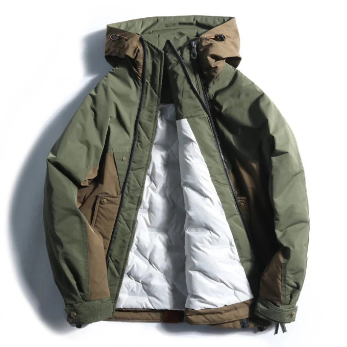 Back view of the Men's Vector insulated techwear jacket, ideal men's outerwear for urban exploration.