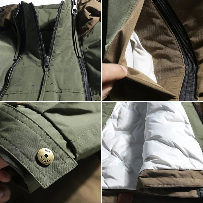 Men's Vector insulated utility jacket worn casually, blending streetwear style with winter warmth.