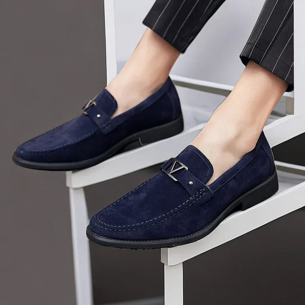 Men's casual vegan suede loafers, non-slip sole, essential autumn winter footwear