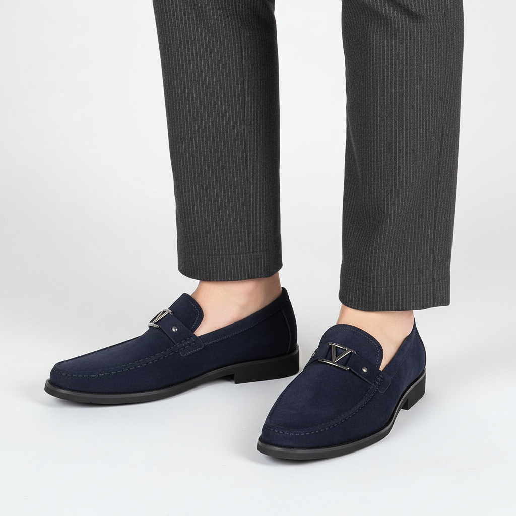 Bruce men's vegan suede loafers, comfortable formal and casual slip-on shoes