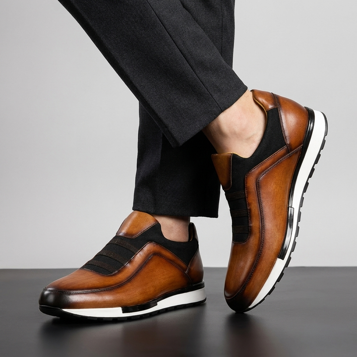 Men's velour leather brogues, classic style, all-day comfort. Ideal men's dress shoes or smart casual footwear.