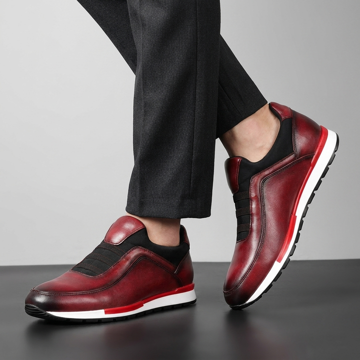 Man wearing velour leather brogues with casual attire, perfect for a smart casual men's fashion look.