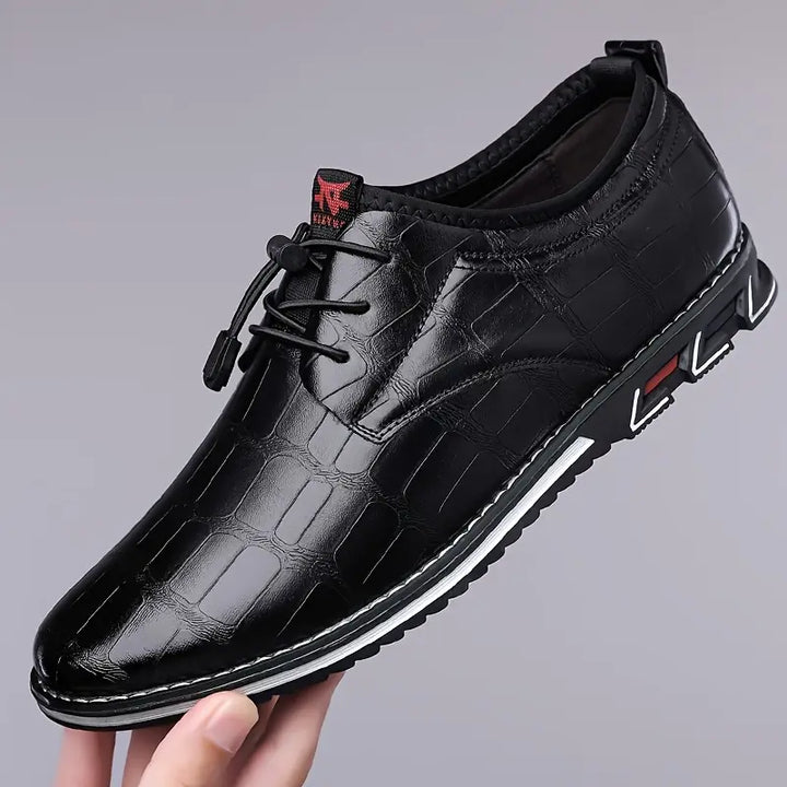 Men's Verona dress sneakers in sleek black, offering effortless style & all-day comfort.