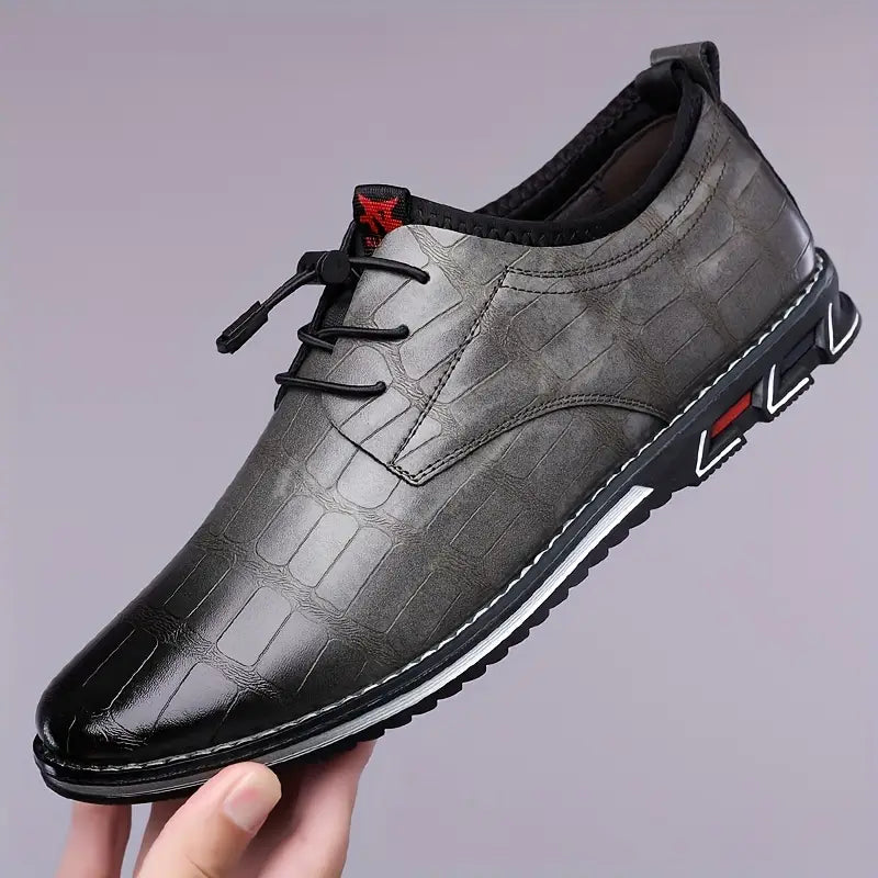 Modern men's dress sneakers, perfect for work or leisure, providing polished, versatile wear.