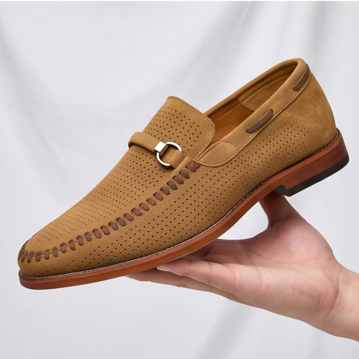 Elegant Men's Verona Perforated Loafers, providing a sleek, comfortable option for diverse outfits.