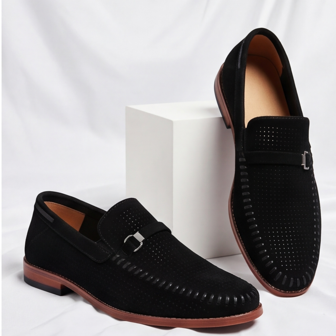 Full shot of Verona Perforated Loafers, showcasing their lightweight construction & stylish appeal.