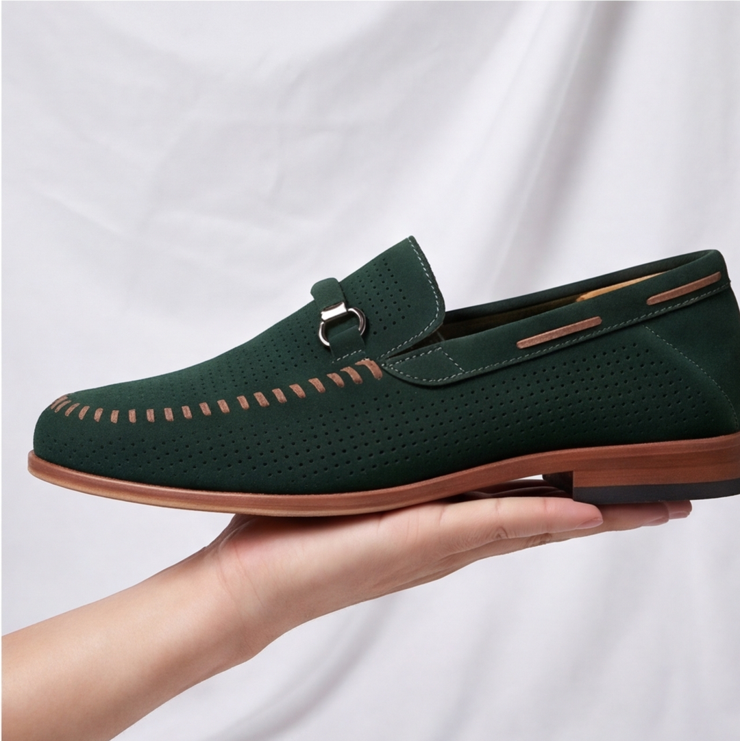 Stylish men's Verona Perforated Loafers in a rich color, perfect for dress or casual wear.