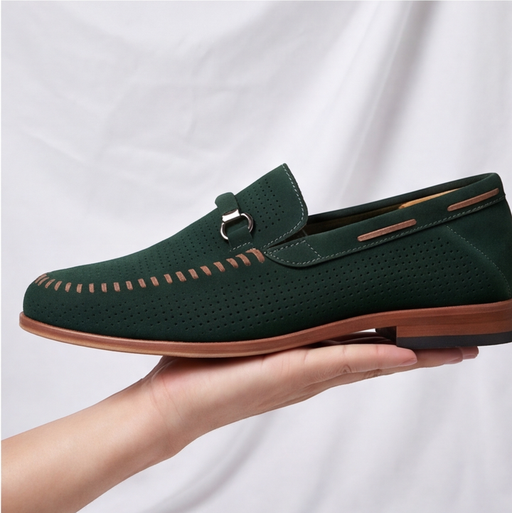 Stylish men's Verona Perforated Loafers in a rich color, perfect for dress or casual wear.
