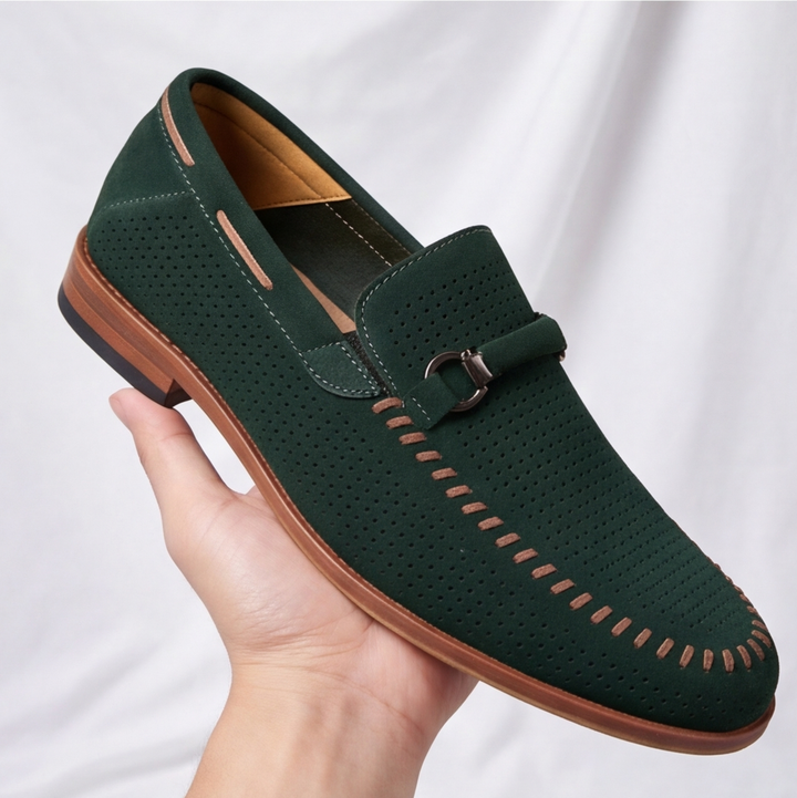 Comfortable slip-on Verona Loafers for men, featuring perforated details for enhanced breathability.