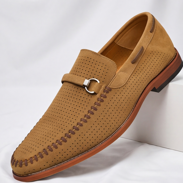 Breathable men's dress shoes: Verona Perforated Loafers, offering sophisticated style & all-day comfort.