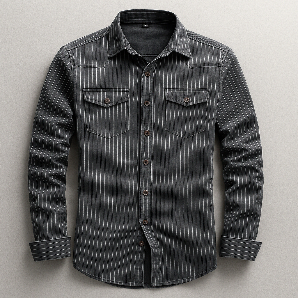 Classic men's tailored long-sleeve button-up shirt in a versatile style, suitable for everyday and casual looks.