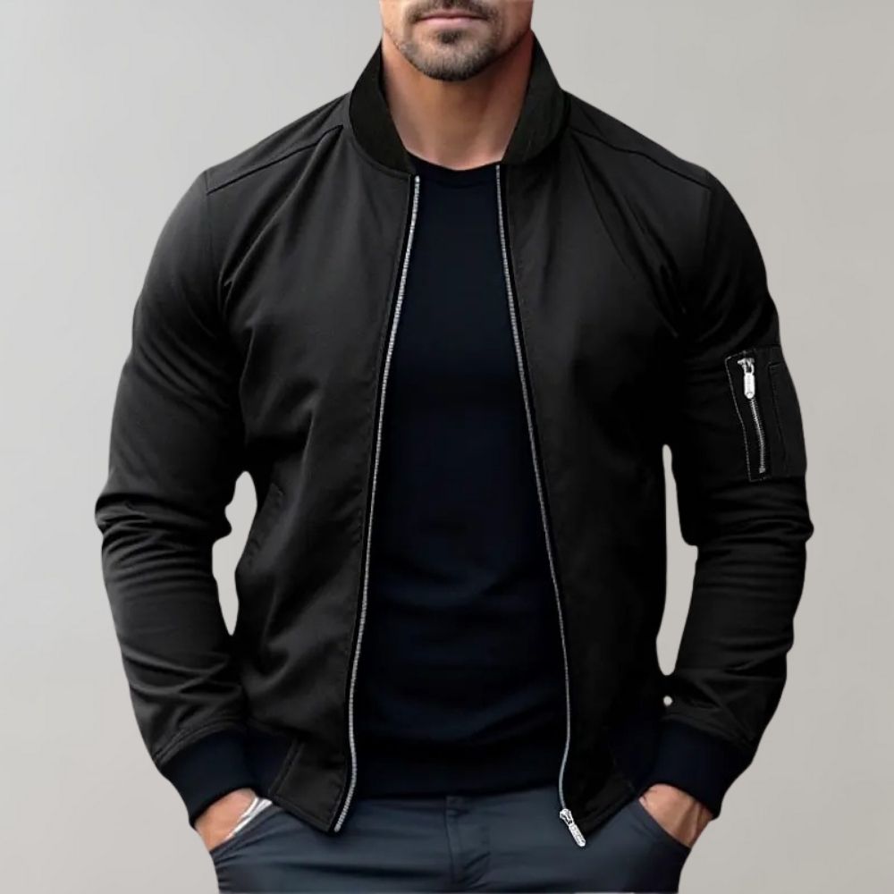 Versatile men's casual jacket, the Chase bomber, perfect for stylish autumn and spring outfits.
