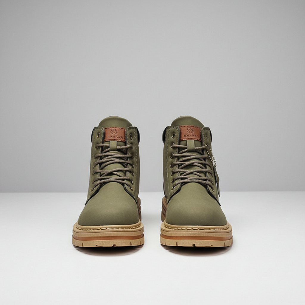 Men's fashion: Aaron casual winter boots from a side angle, highlighting robust design and ankle support.