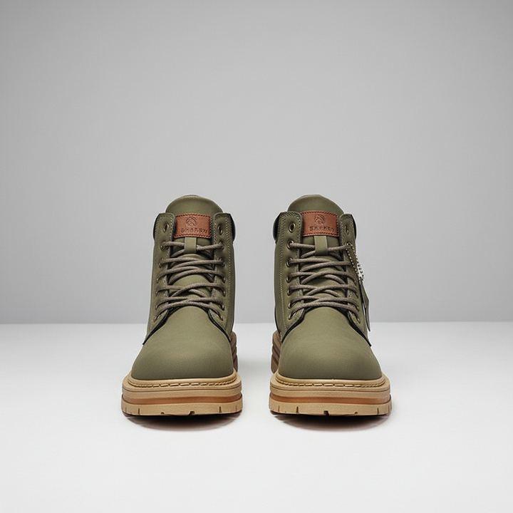 Men's fashion: Aaron casual winter boots from a side angle, highlighting robust design and ankle support.