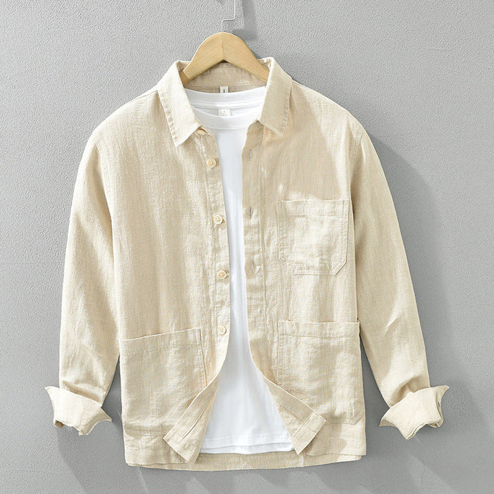 Everyday comfort men's shacket, a practical button-up layering top for all seasons.