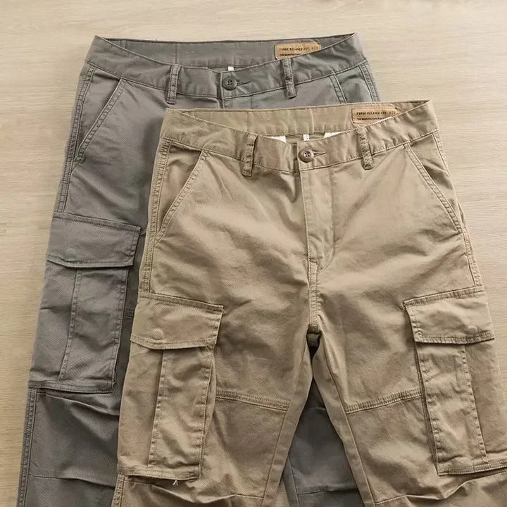 Functional men's tapered cargo pants, ideal for casual wear & everyday versatility.