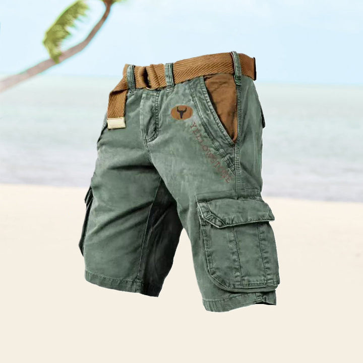 Men's comfortable multi-pocket cargo shorts, essential everyday apparel for summer.