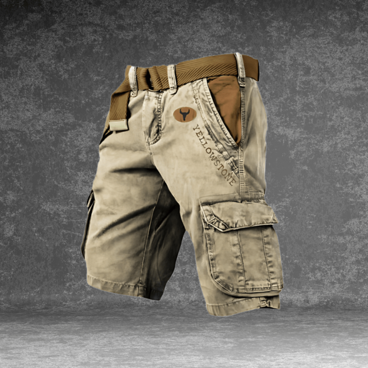 Casual men's cargo shorts featuring ample pockets, perfect for storing essentials during outdoor adventures.