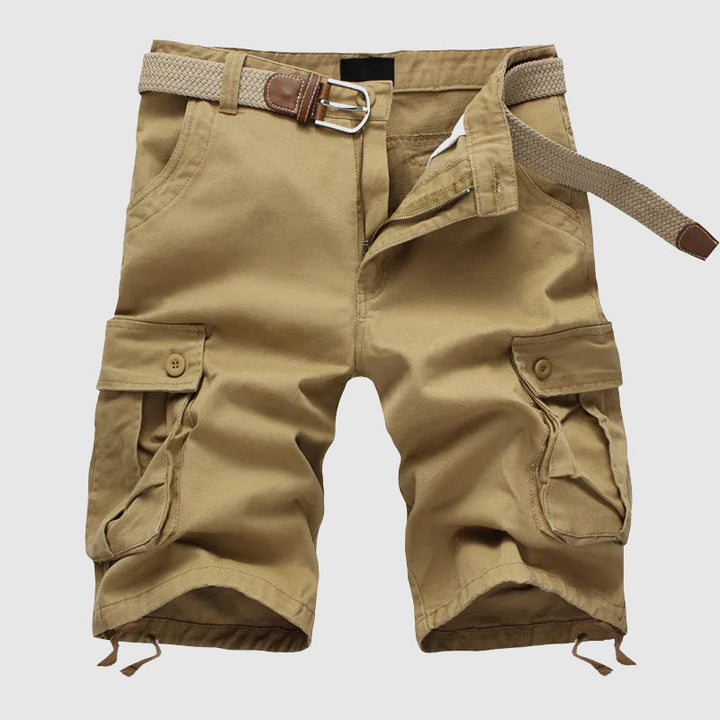 Versatile men's knee-length cargo shorts, designed for comfort and ample storage during any adventure.