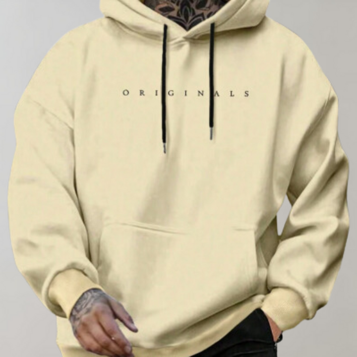 Soft men's comfort pullover hoodie for versatile everyday wear, a casual long sleeve top for fashion & loungewear.