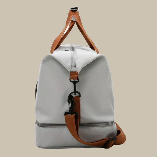 Men's versatile duffle gym bag with shoe compartment. Perfect for sport, travel, or a weekend trip.