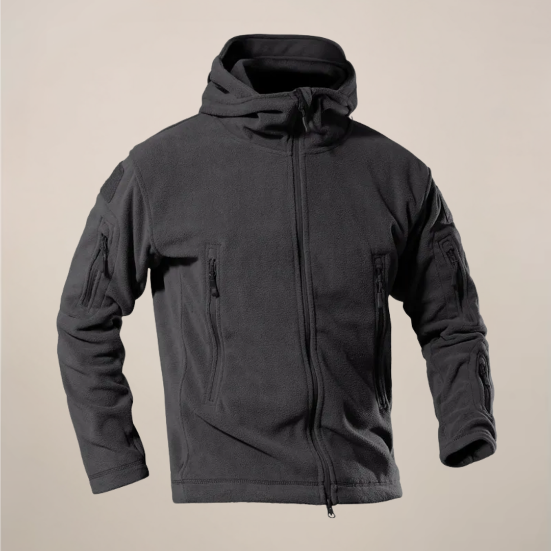 Stylish men's hooded jacket, providing cool weather comfort. Versatile, lightweight outerwear for casual autumn adventures.