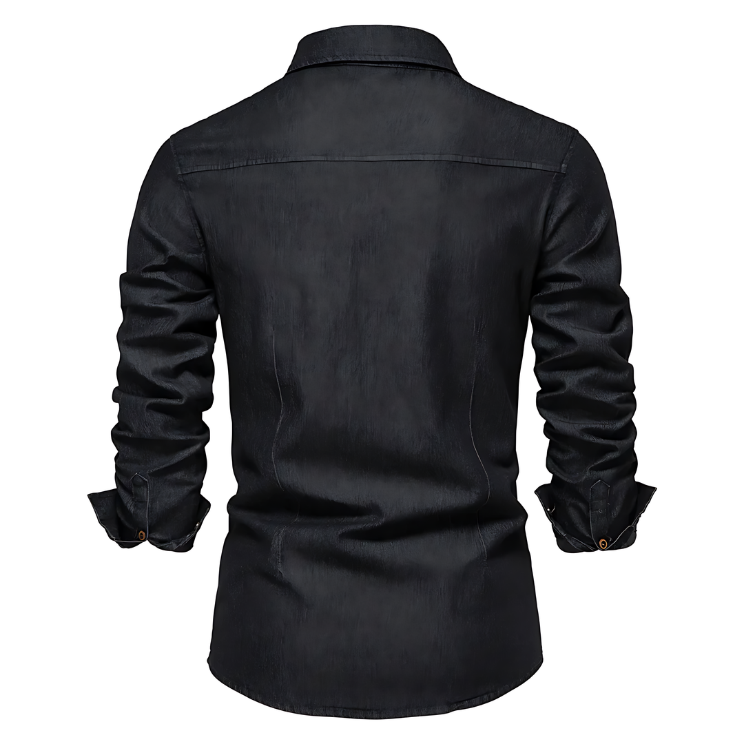 Slim fit men's button-down shirt, perfect for a modern, tailored look.