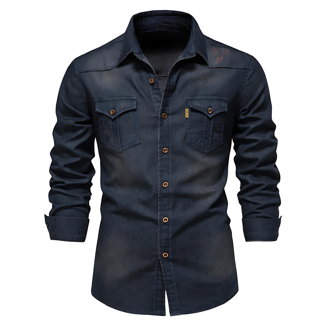 Classic men's button-down long sleeve top, ideal for stylish layering.