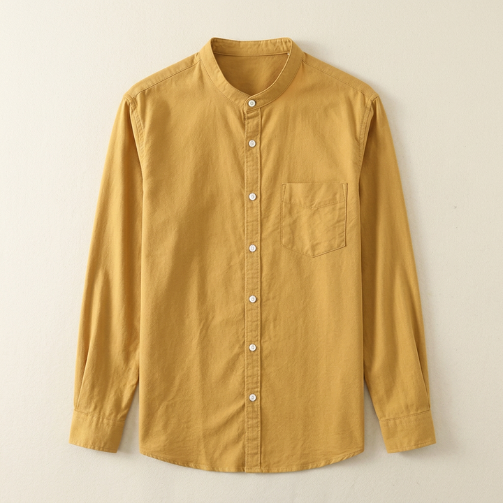 Versatile men's long sleeve button-up shirt in green or black. Classic style for everyday & formal.