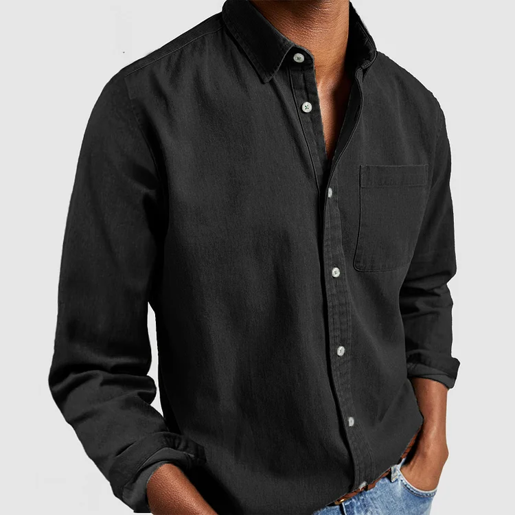 Men's smart casual long sleeve shirt. Versatile, comfortable, and stylish for everyday men's fashion essentials.