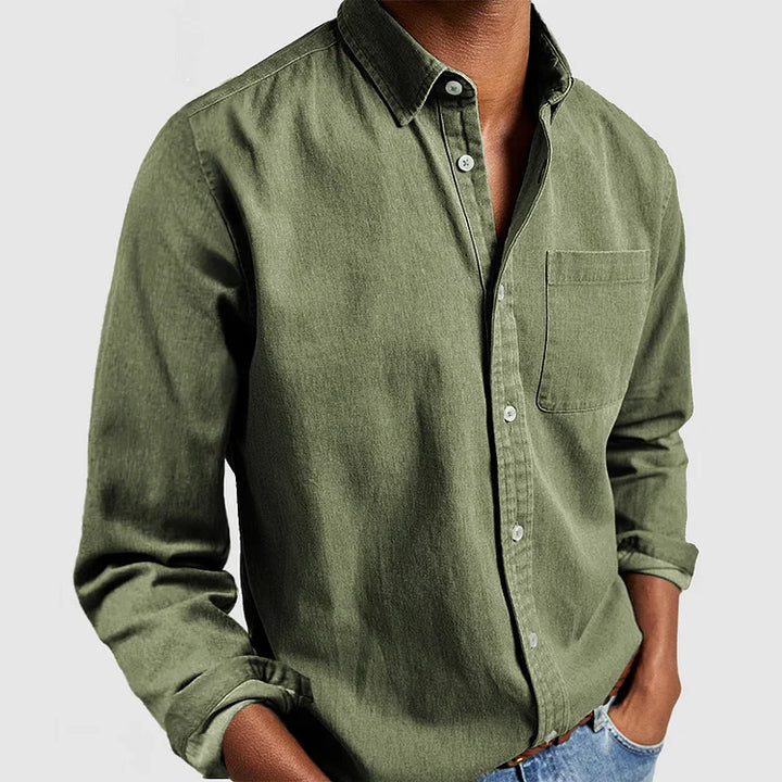 This versatile men's long sleeve casual shirt combines effortless style with supreme comfort for everyday wear.
