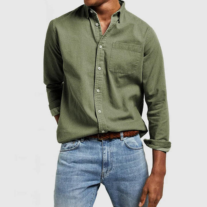 Modern men's versatile long sleeve casual shirt, a comfortable and stylish choice for smart casual and everyday fashion.