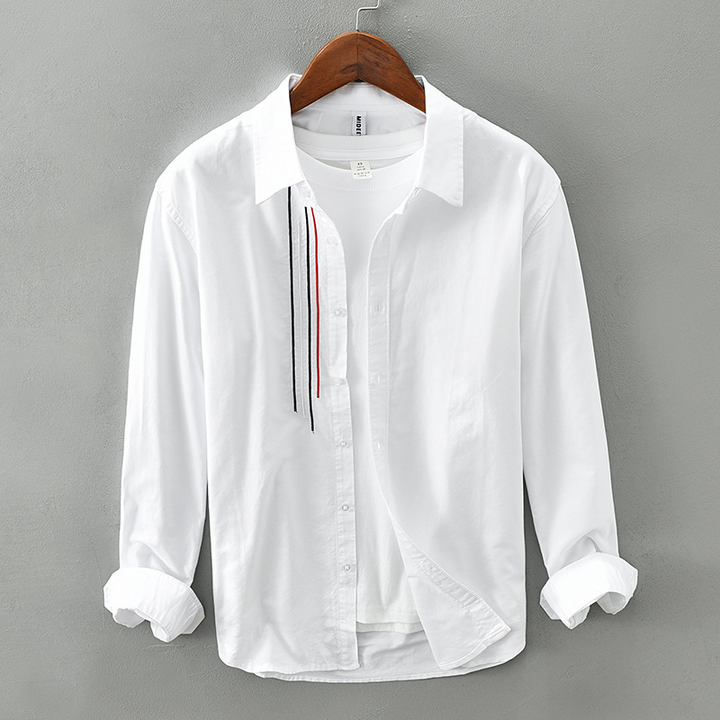 Men's versatile long-sleeve collared shirt in a comfort fit, perfect for everyday casual style.