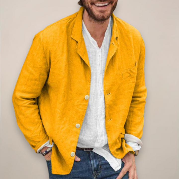 Effortlessly stylish men's blazer jacket. Lightweight, relaxed fit, perfect for modern casual everyday wear.
