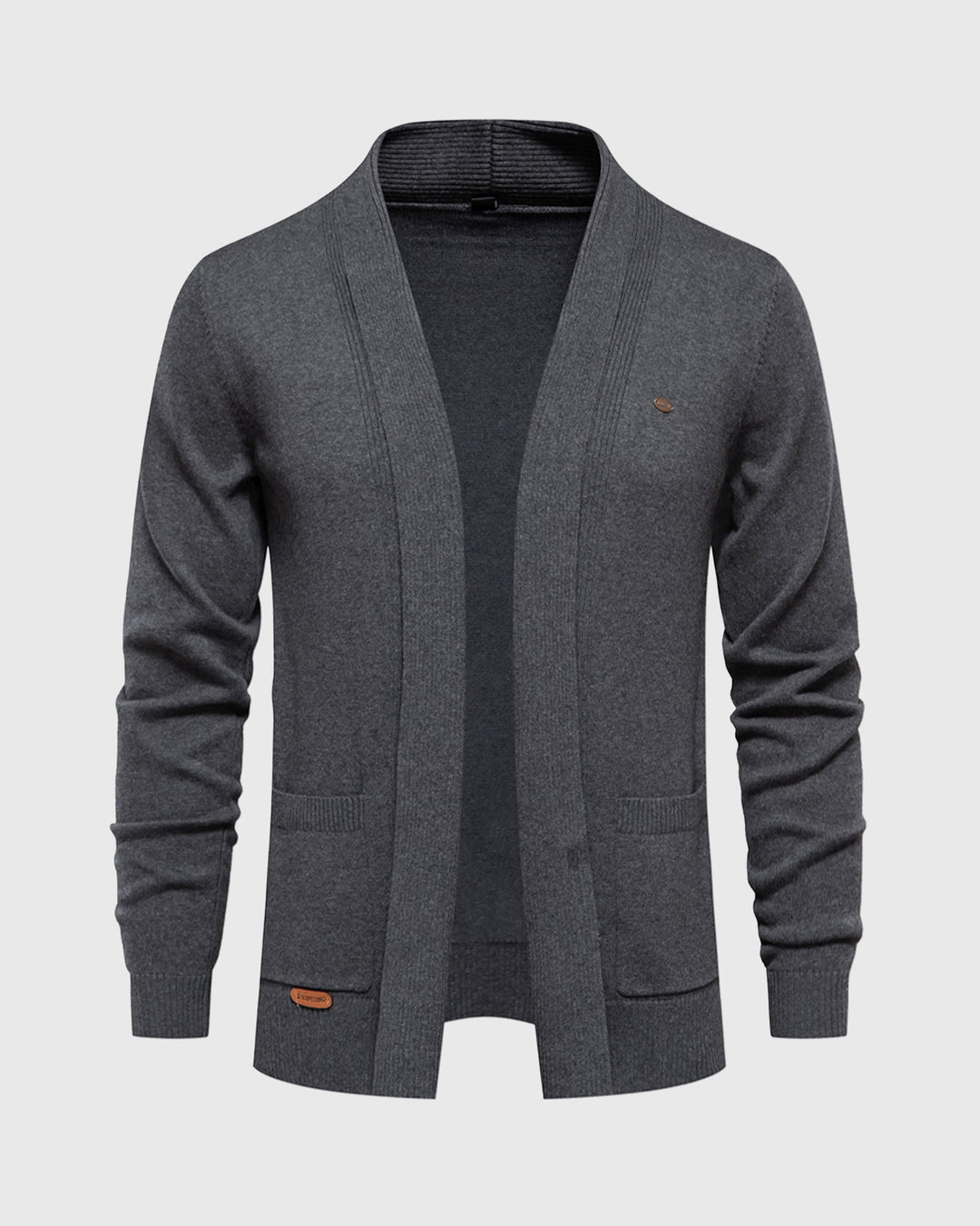Men's versatile open-front pocket cardigan. Comfortable long sleeve sweater for casual layering.