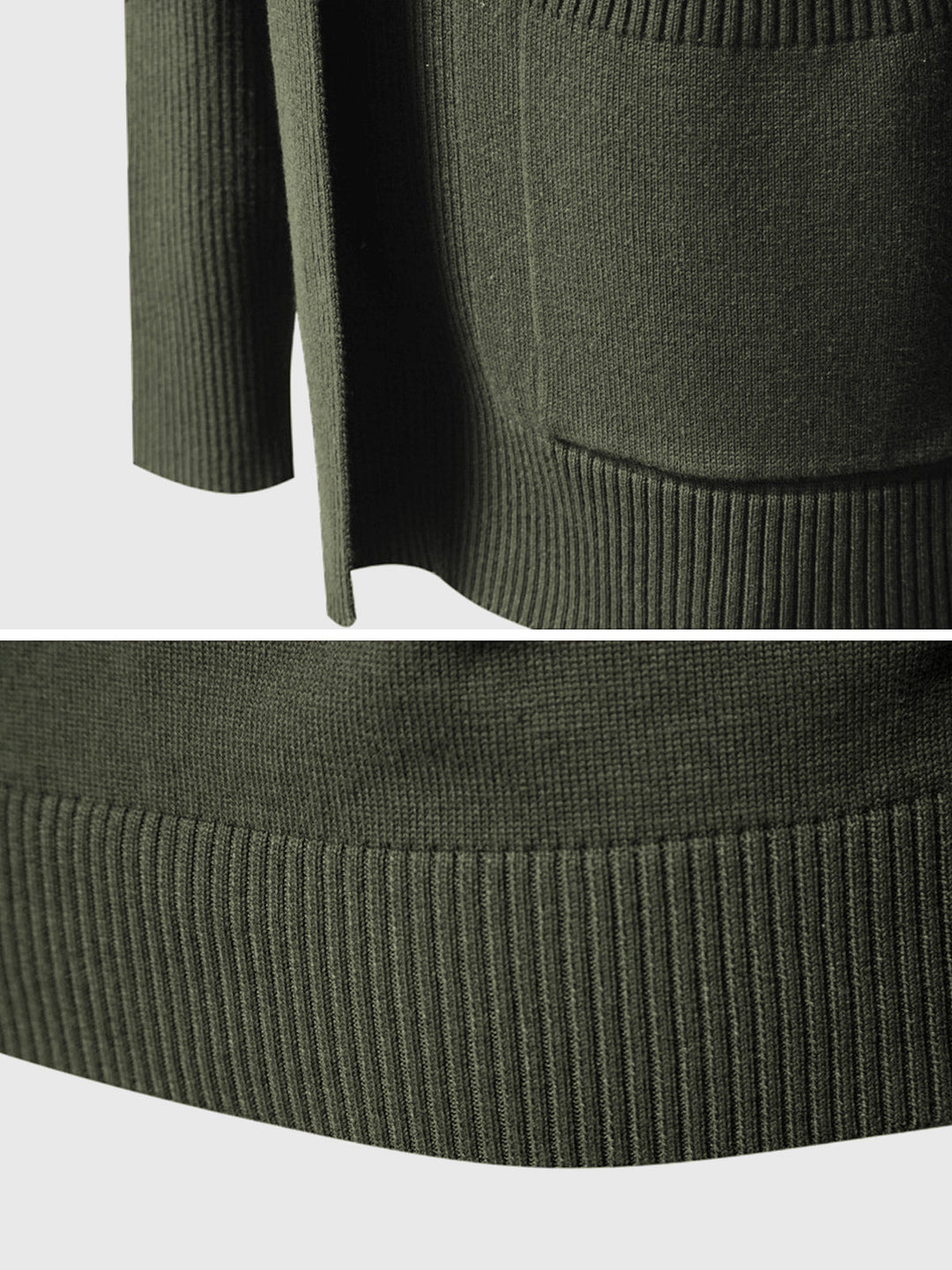 Essential men's open-front pocket cardigan. Comfortable & stylish long sleeve sweater for men's fashion.