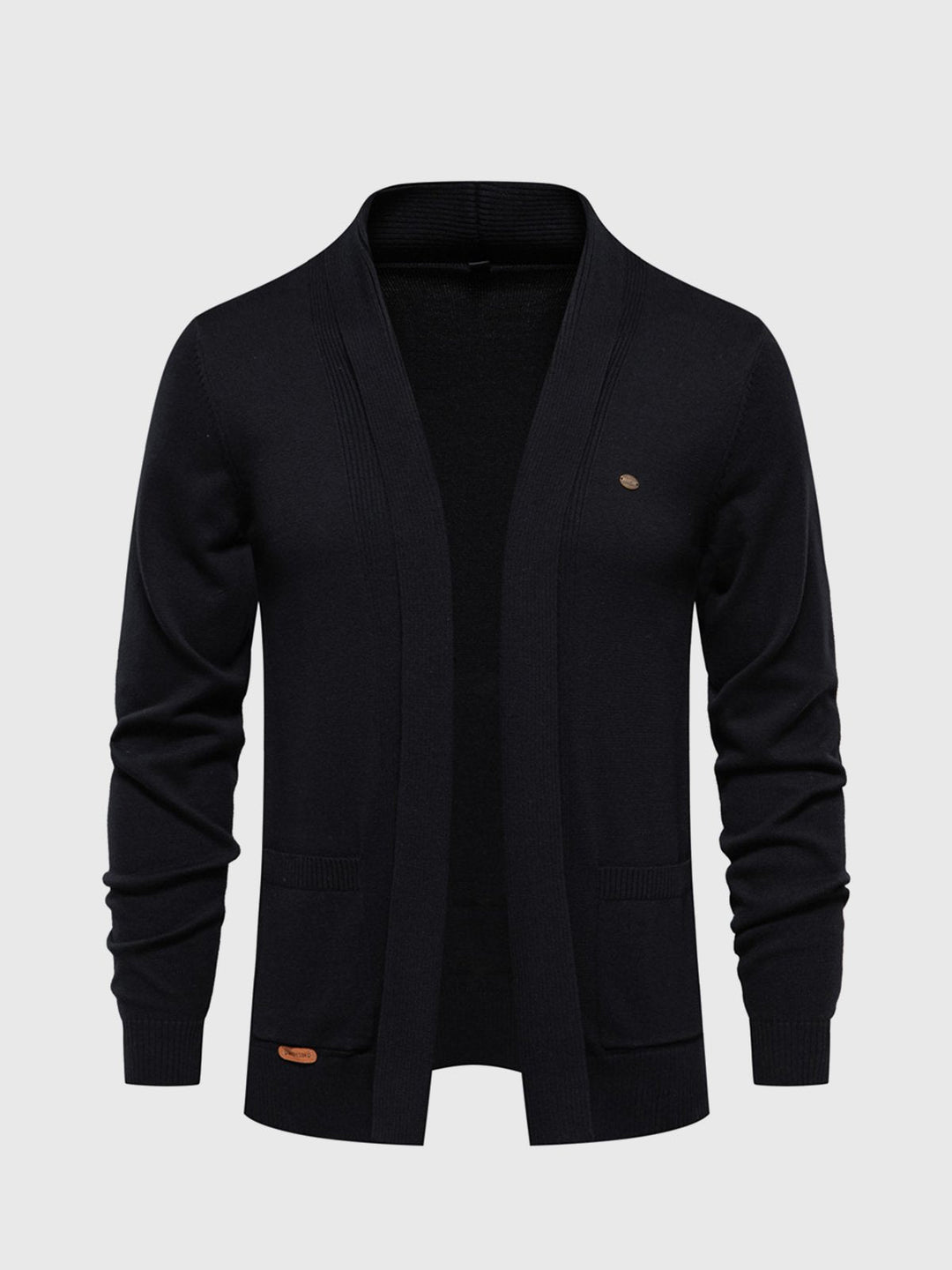 Men's versatile open-front cardigan. Comfortable long sleeve sweater with pockets for easy layering.
