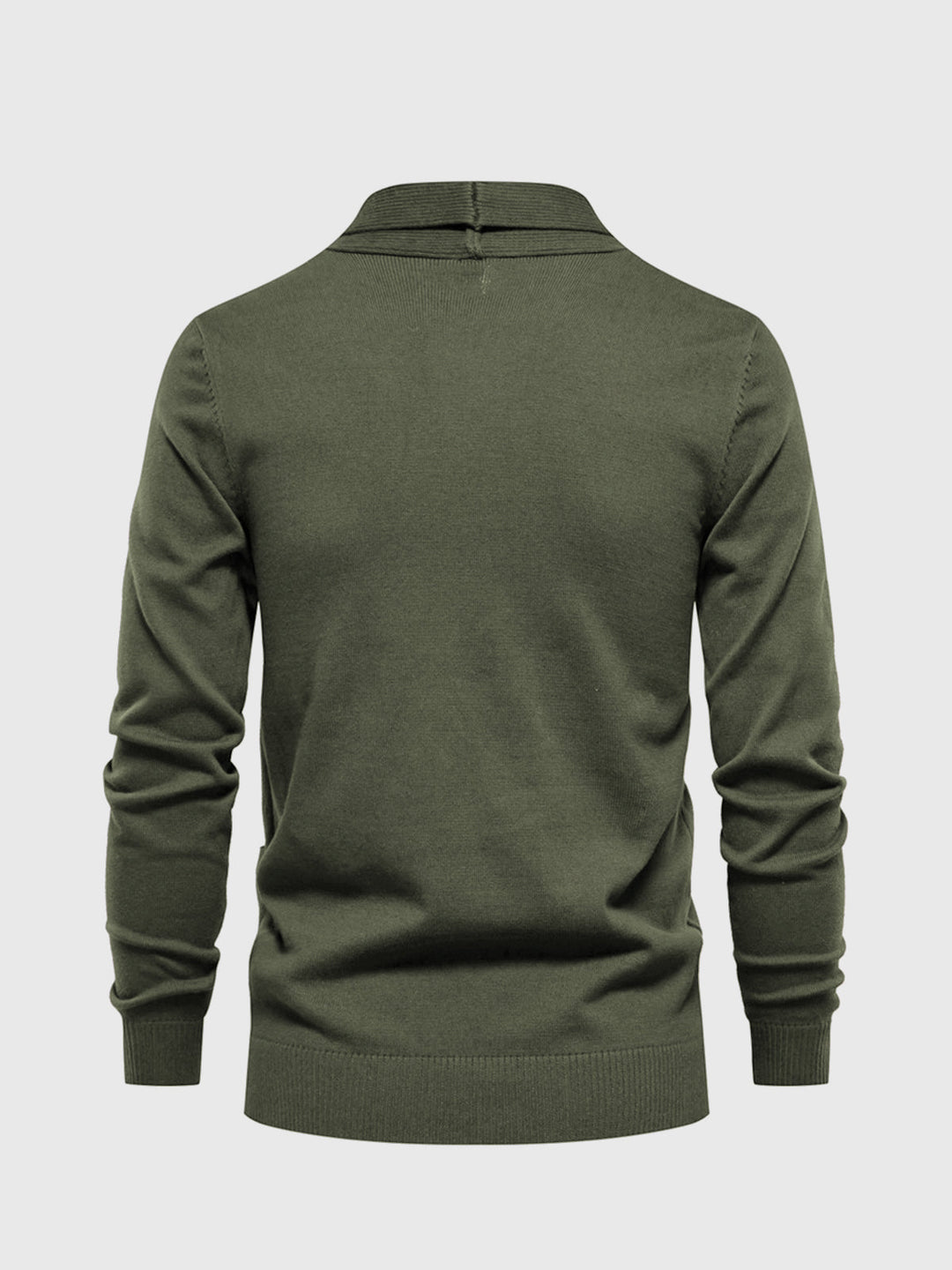 Practical men's open-front cardigan with pockets. A versatile long sleeve sweater for cool weather layering.