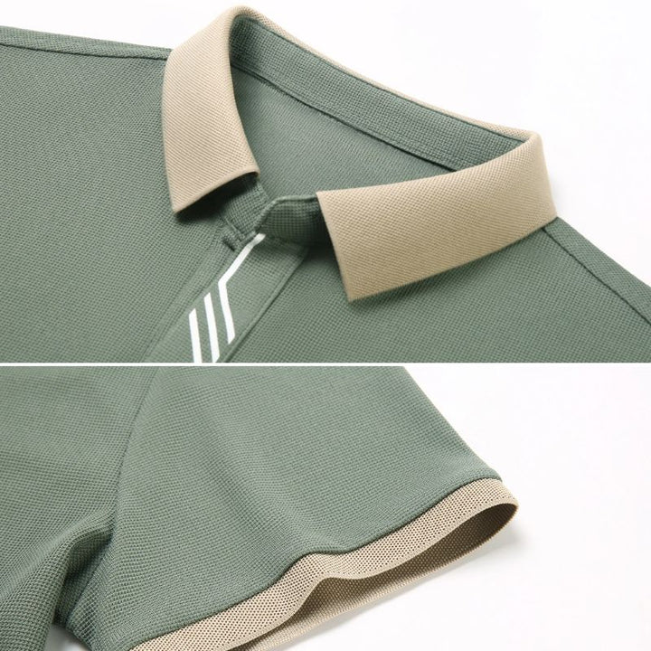 Performance men's polo, moisture-wicking, short sleeve, perfect for golf and active casual wear.
