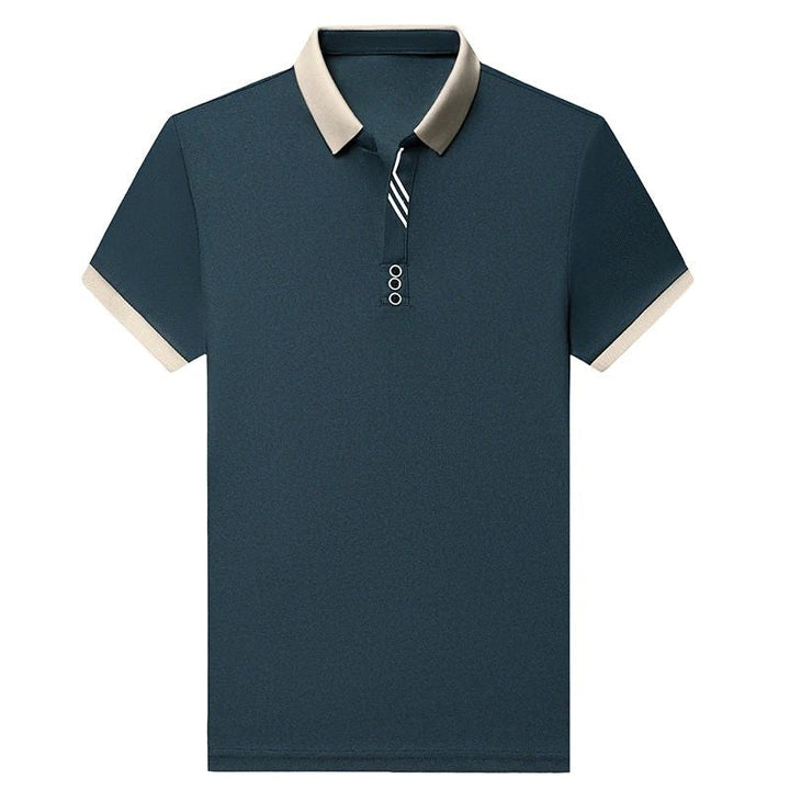 Stylish men's polo shirt, short sleeve, performance fabric, great for golf, casual, everyday fashion.