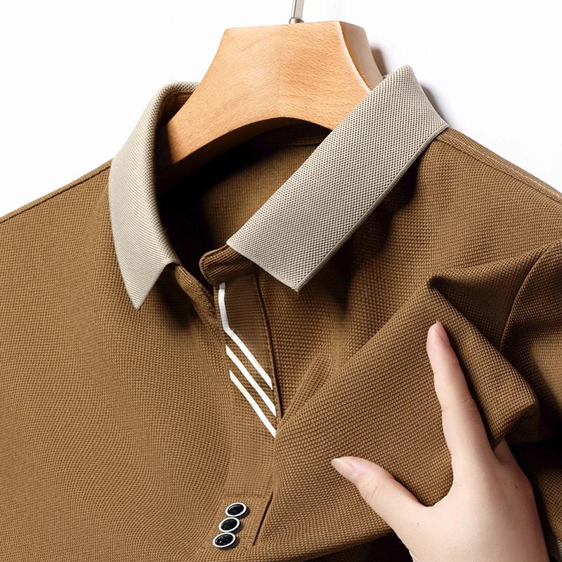 Versatile men's short sleeve performance polo, classic style, ideal for golf, casual outings, and daily wear.