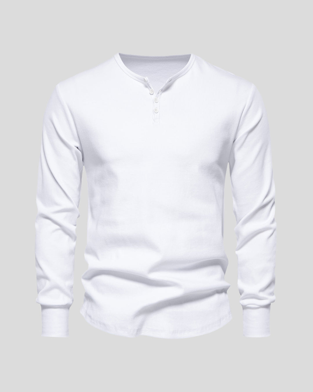 Men's modern fit rib knit henley, comfortable and stylish for any occasion.