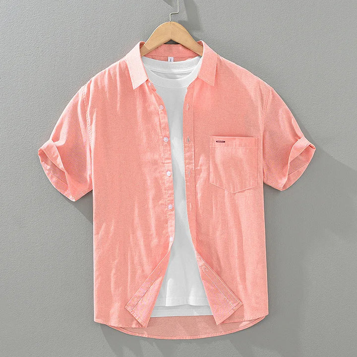 Versatile men's summer shirt, perfect for everyday wear. Short sleeve, button-up design with a comfortable relaxed fit.